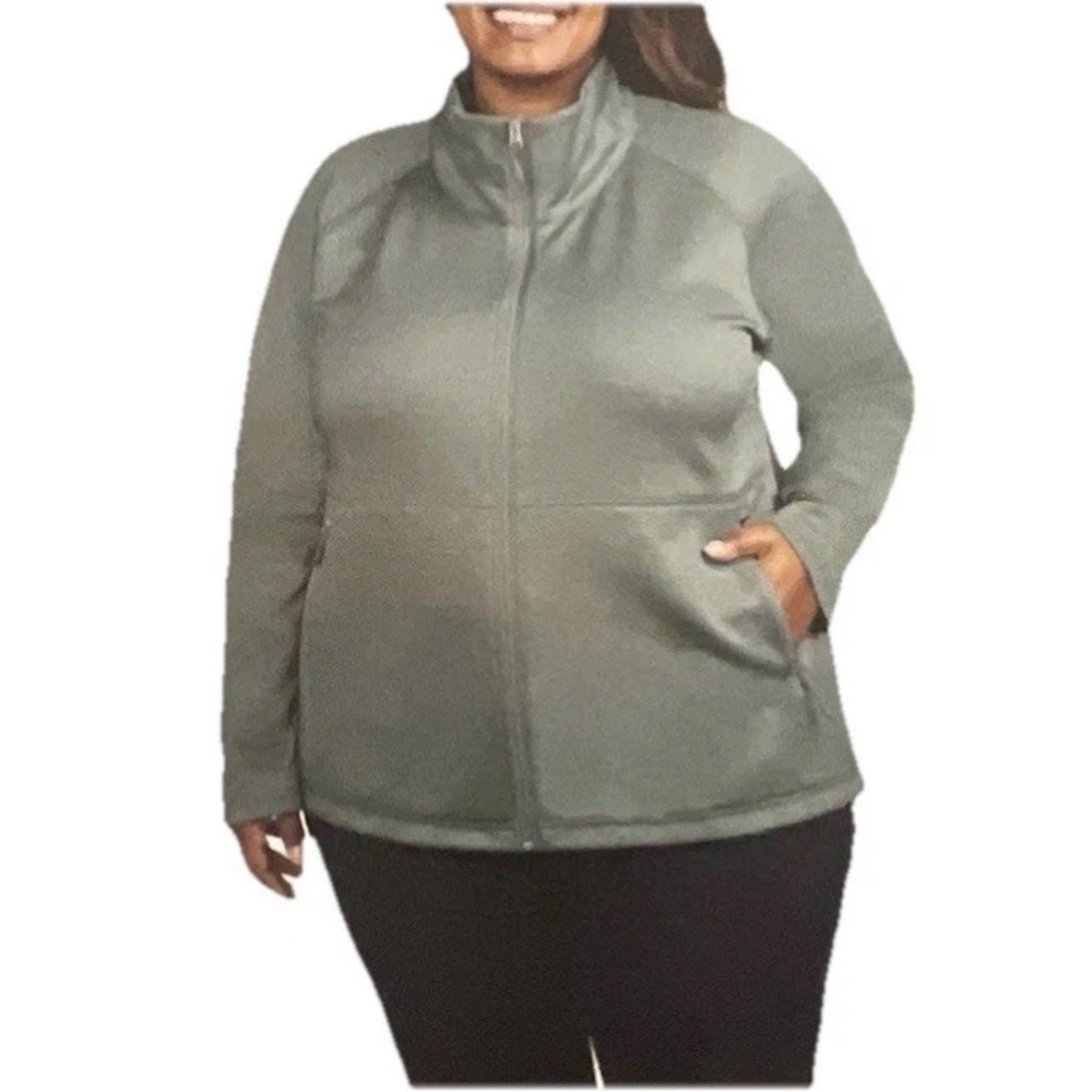 Kirkland Signature Jacket Women’s XXL Heather Gray Fleece Full Zip Athletic